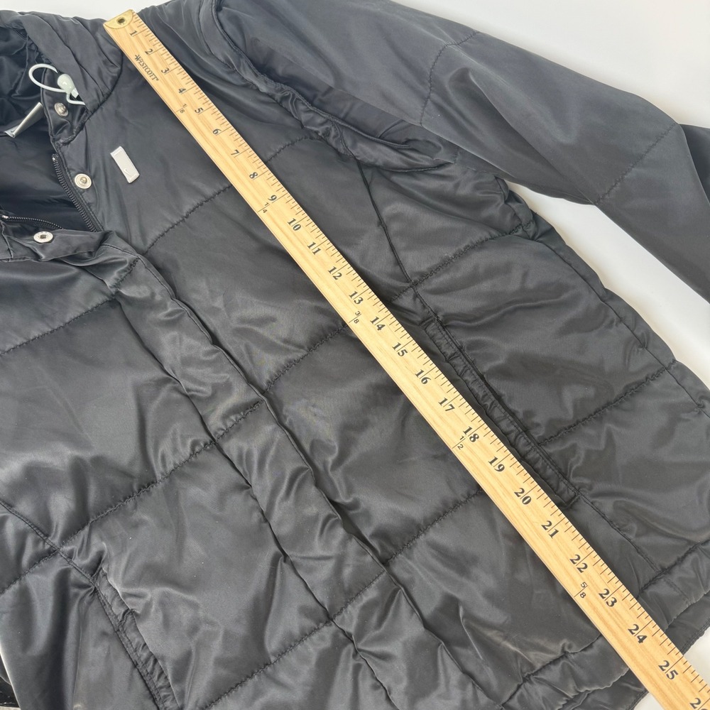 VTG Y2K Nike Women Hooded Puffer Jacket Vest Black Convertible Sleeve Sz L 12 14 - Picture 5 of 8